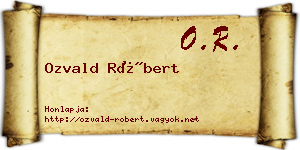 Ozvald Róbert névjegykártya