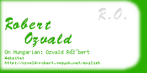 robert ozvald business card